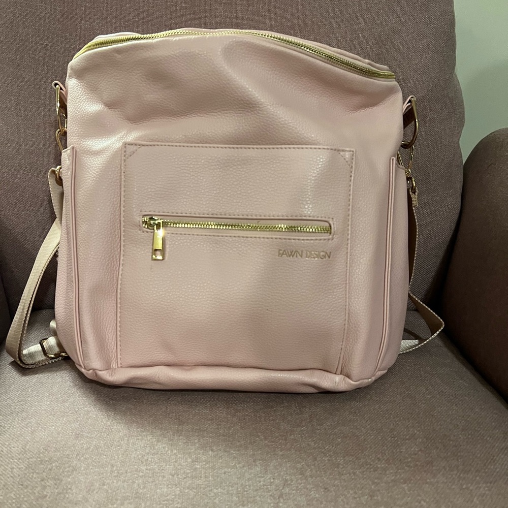 Fawn design the original pink rose backpack diaper bag
